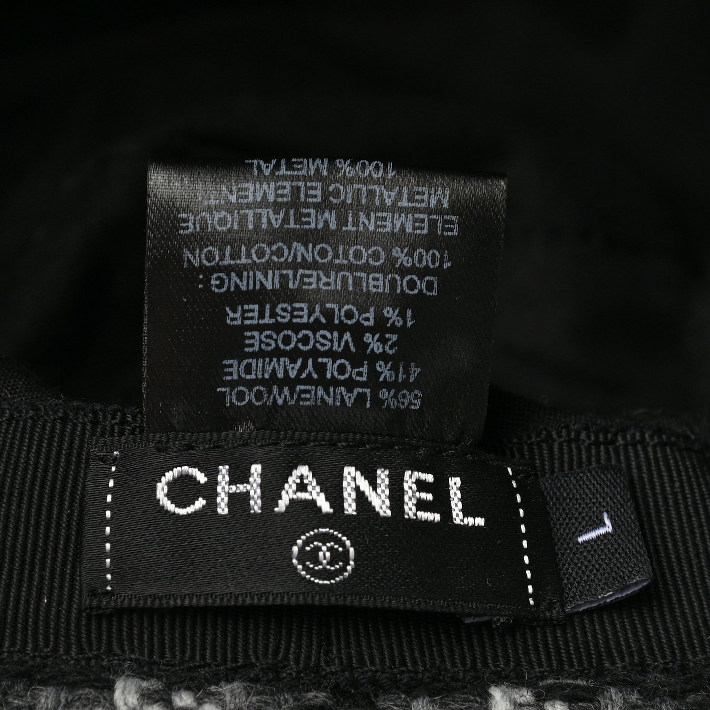 Tweed Bucket Hat L Black White