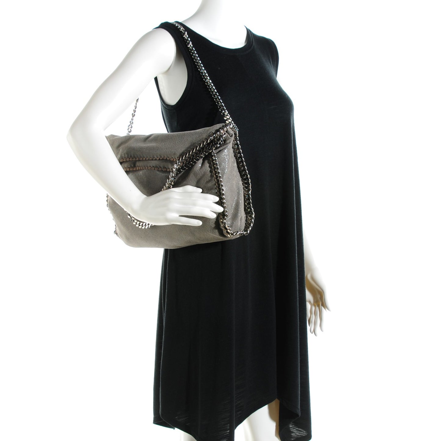Shaggy Deer Falabella Fold Over Tote Grey