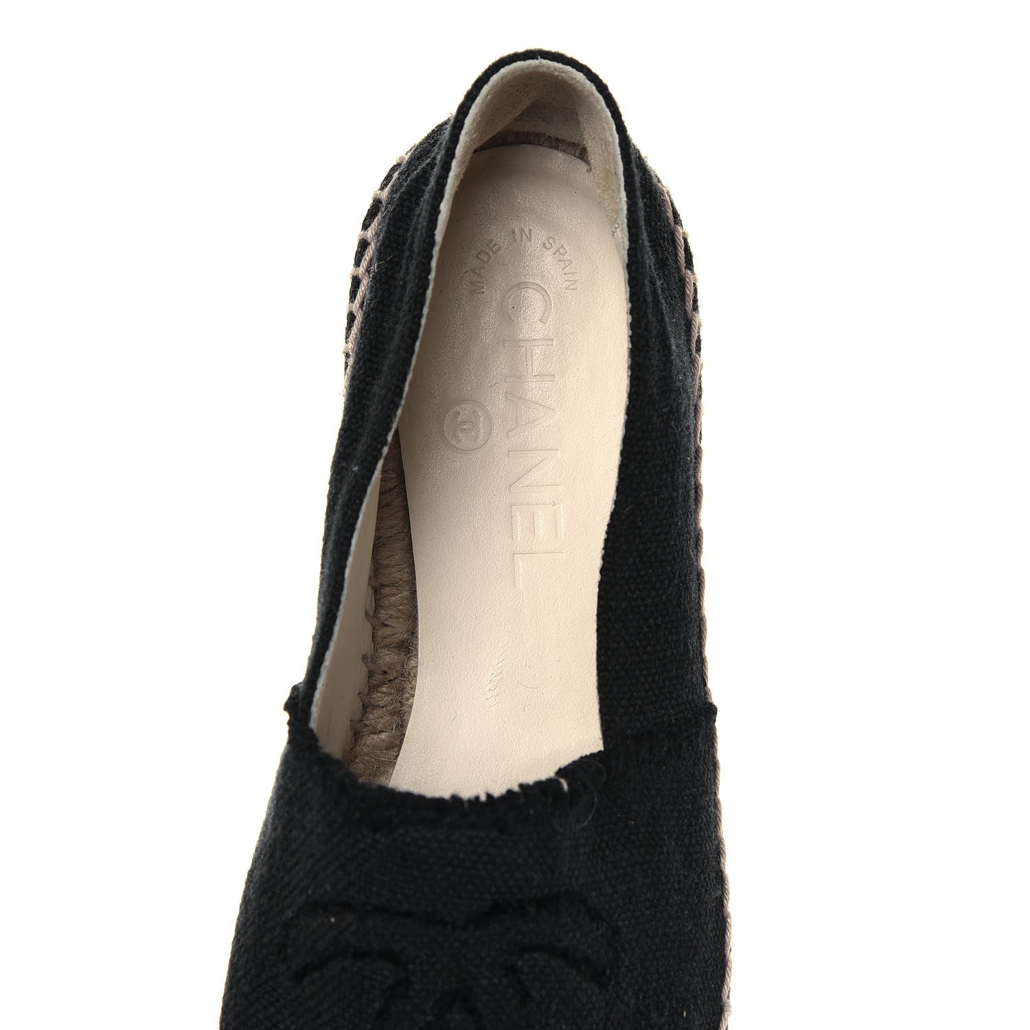 Chanel Denim Toile CC Espadrilles 37 Black 7 of 7