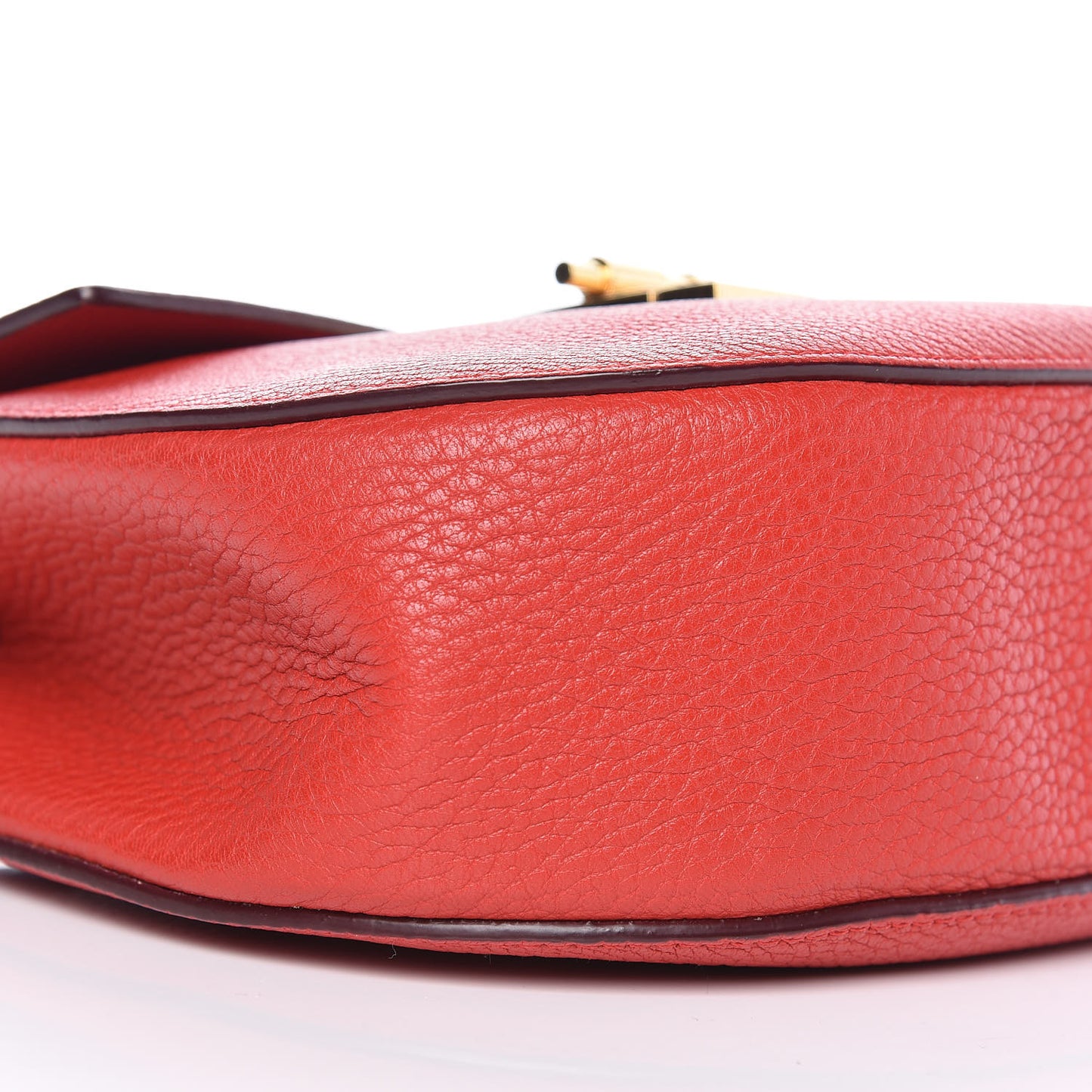 Grained Lambskin Drew Shoulder Bag Plaid Red