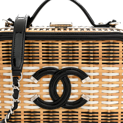 Chanel Raffia Patent Medium CC Filigree Vanity Case Black 8 of 12