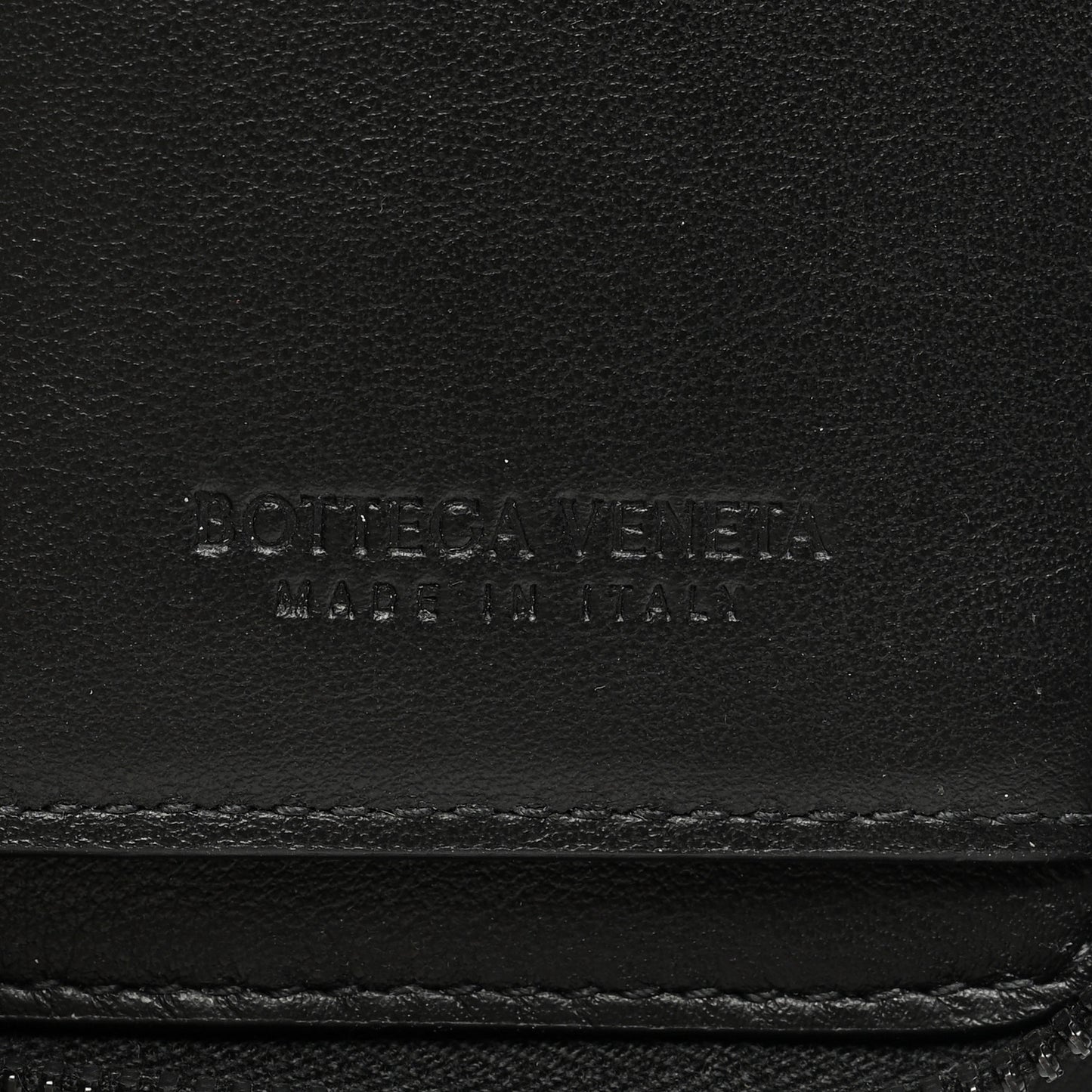 Nappa Intrecciato Zip Wallet Black