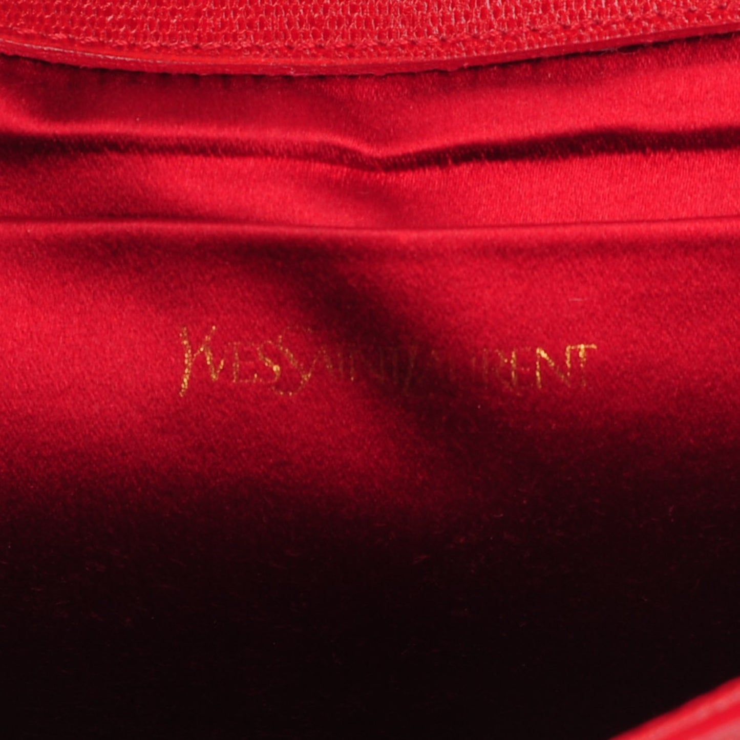 Textured Calfskin Classic Y Clutch Red