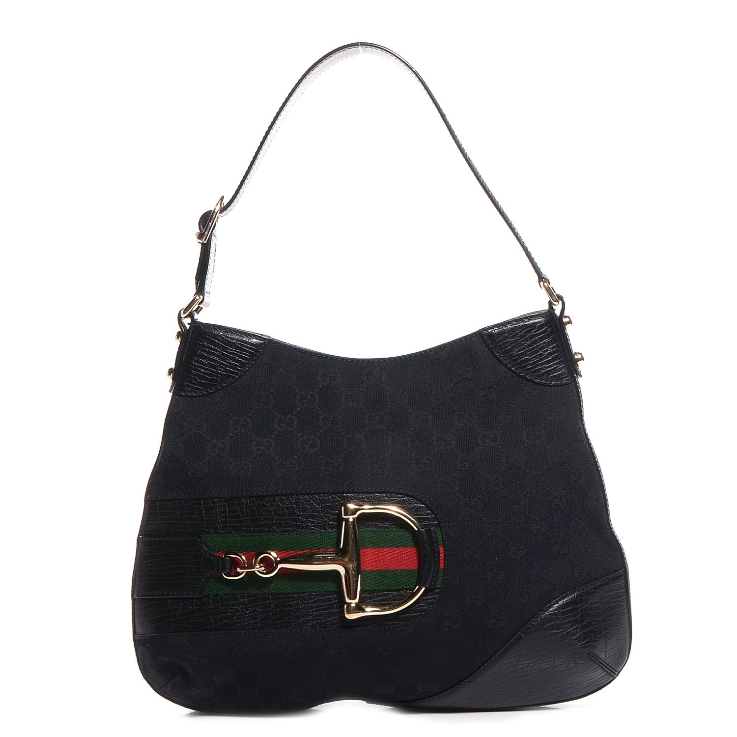 Gucci Monogram Web Hasler Hobo Black 1 of 7