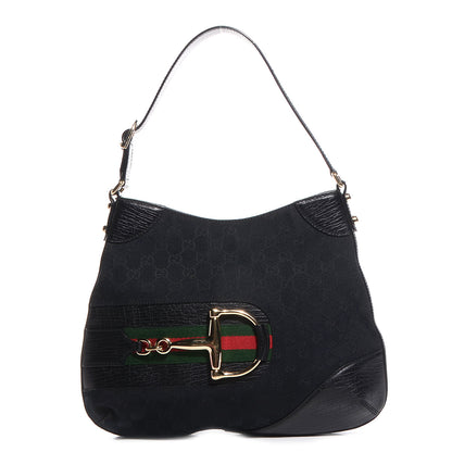 Gucci Monogram Web Hasler Hobo Black 1 of 7