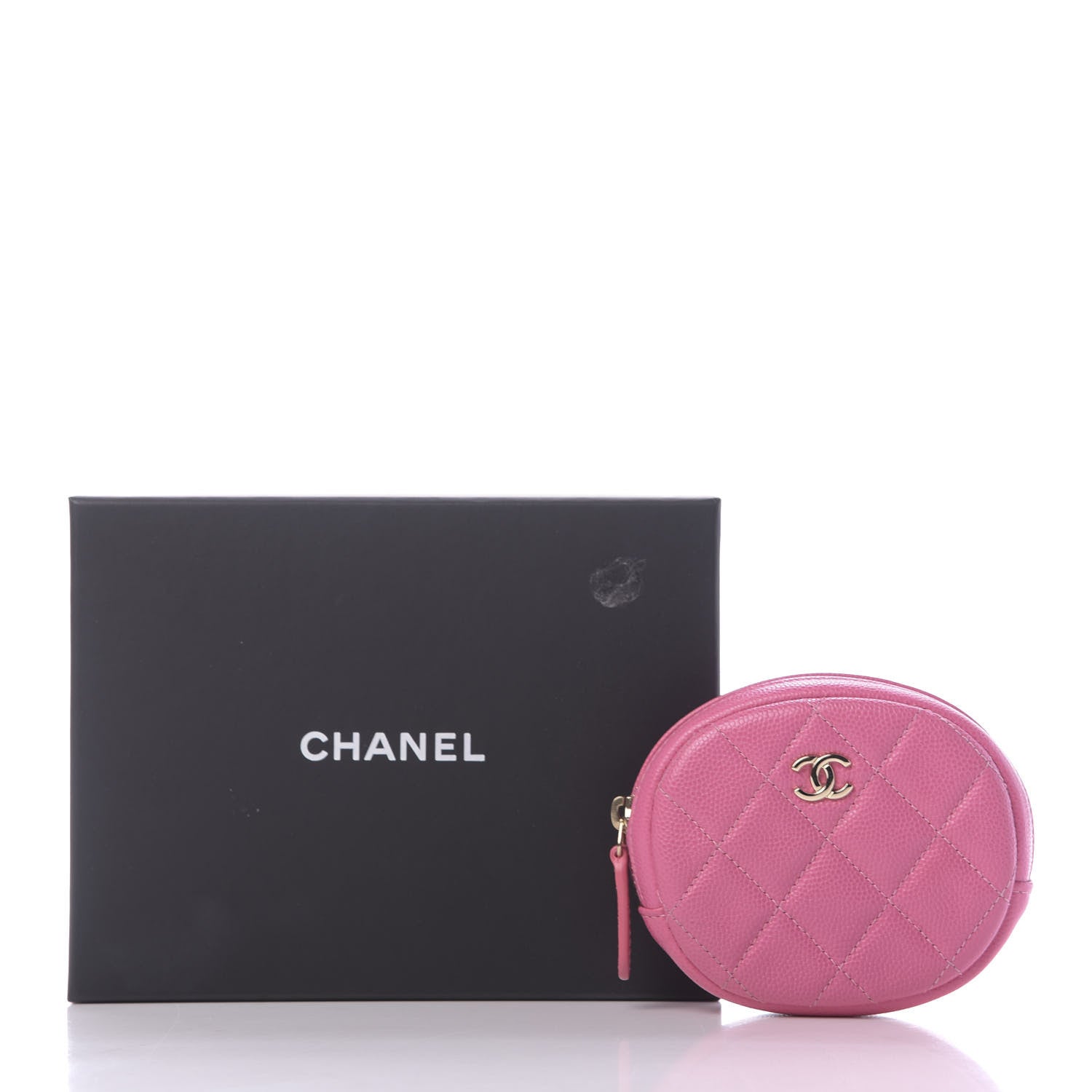 Chanel Shiny Caviar Quilted Zip Around Classic Coin Purse Pink 10 of 10