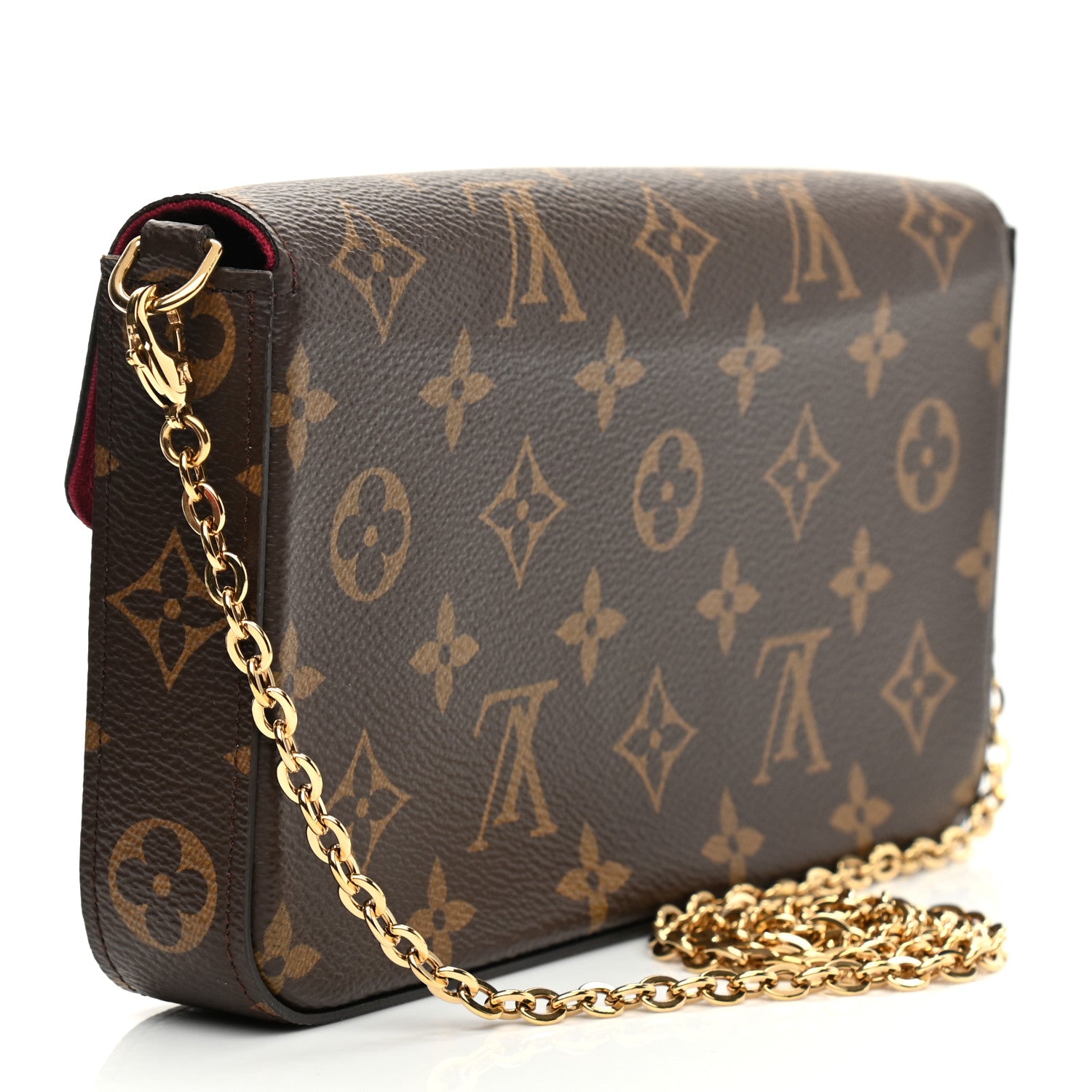 Louis Vuitton Monogram Pochette Felicie Chain Wallet Fuchsia 4 of 8
