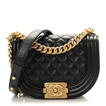 Chanel Caviar Quilted Small Boy Messenger Bag Black 1 of 8