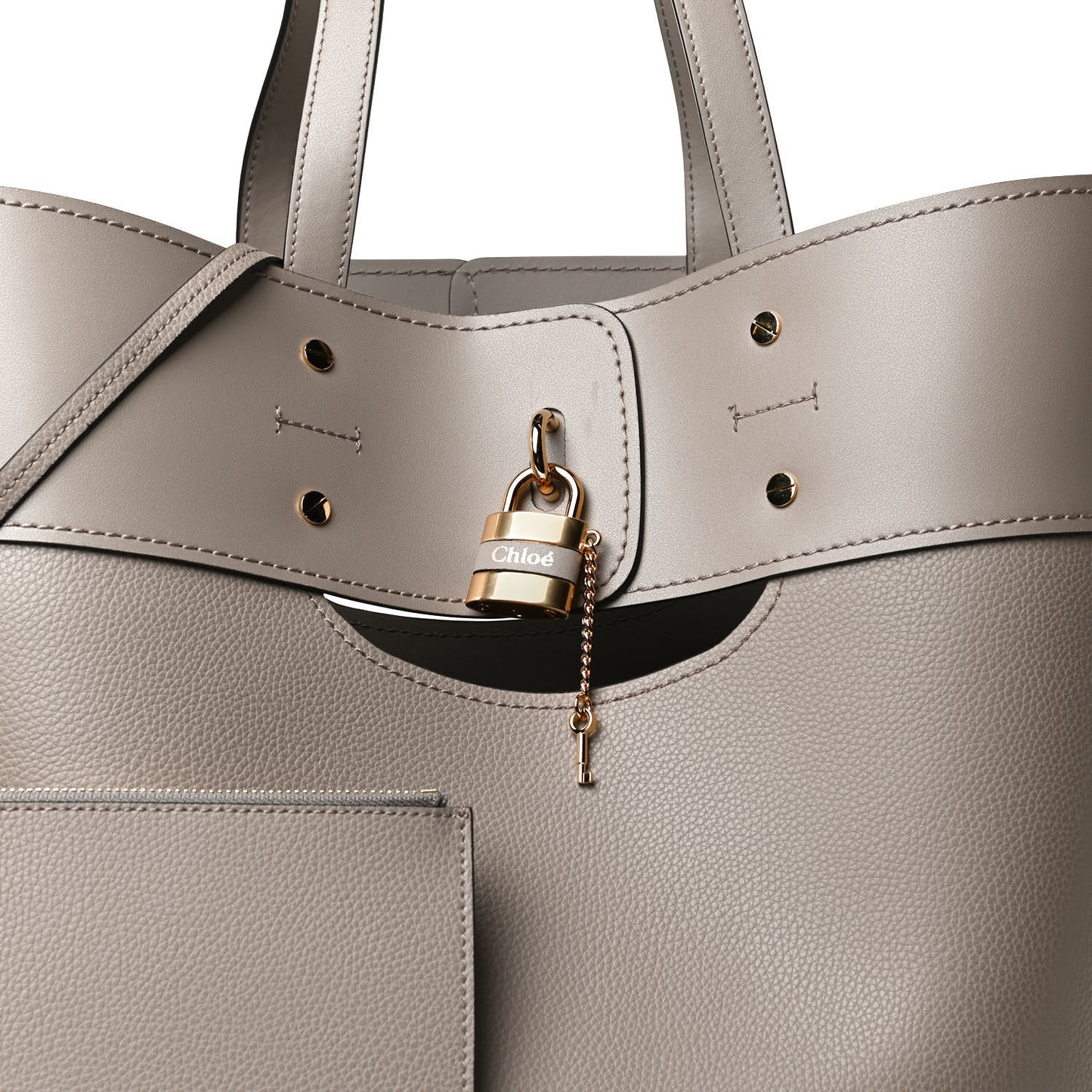 Smooth Grained Calfskin Medium Aby Tote Motty Grey