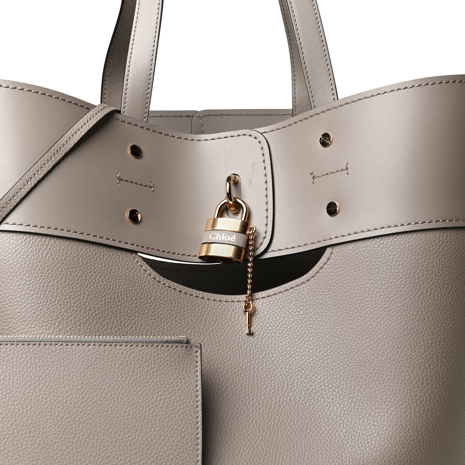 Chloe Smooth Grained Calfskin Medium Aby Tote Motty Grey 7 of 11
