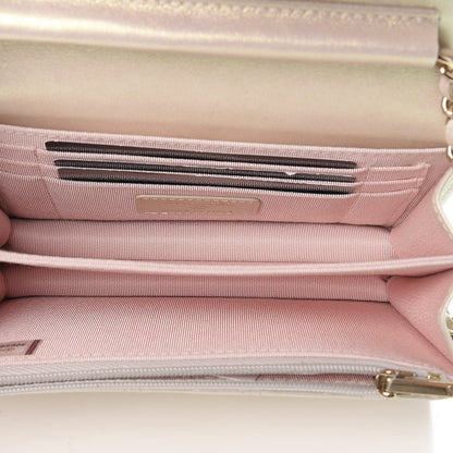 Chanel Iridescent Lambskin Quilted Mini Wallet On Chain WOC Ivory 5 of 11