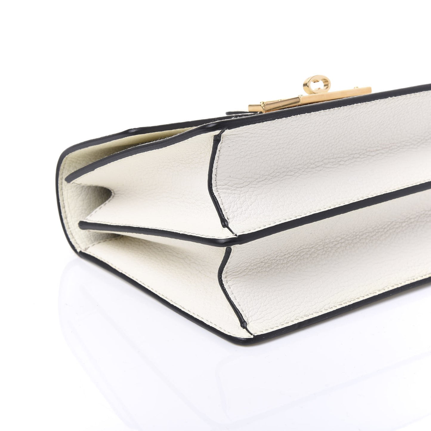 Grained Calfskin Rosalia Shoulder Bag White