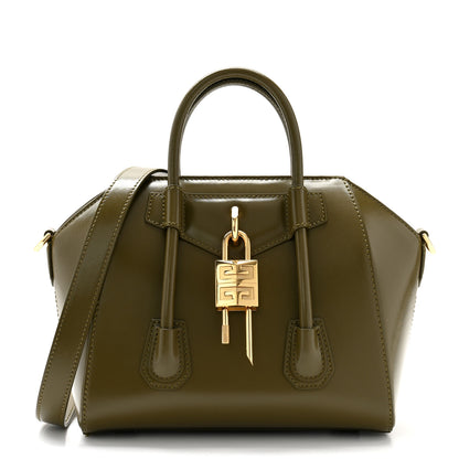 Givenchy Box Calfskin Mini Lock Antigona Shoulder Bag Dark Khaki 1 of 10