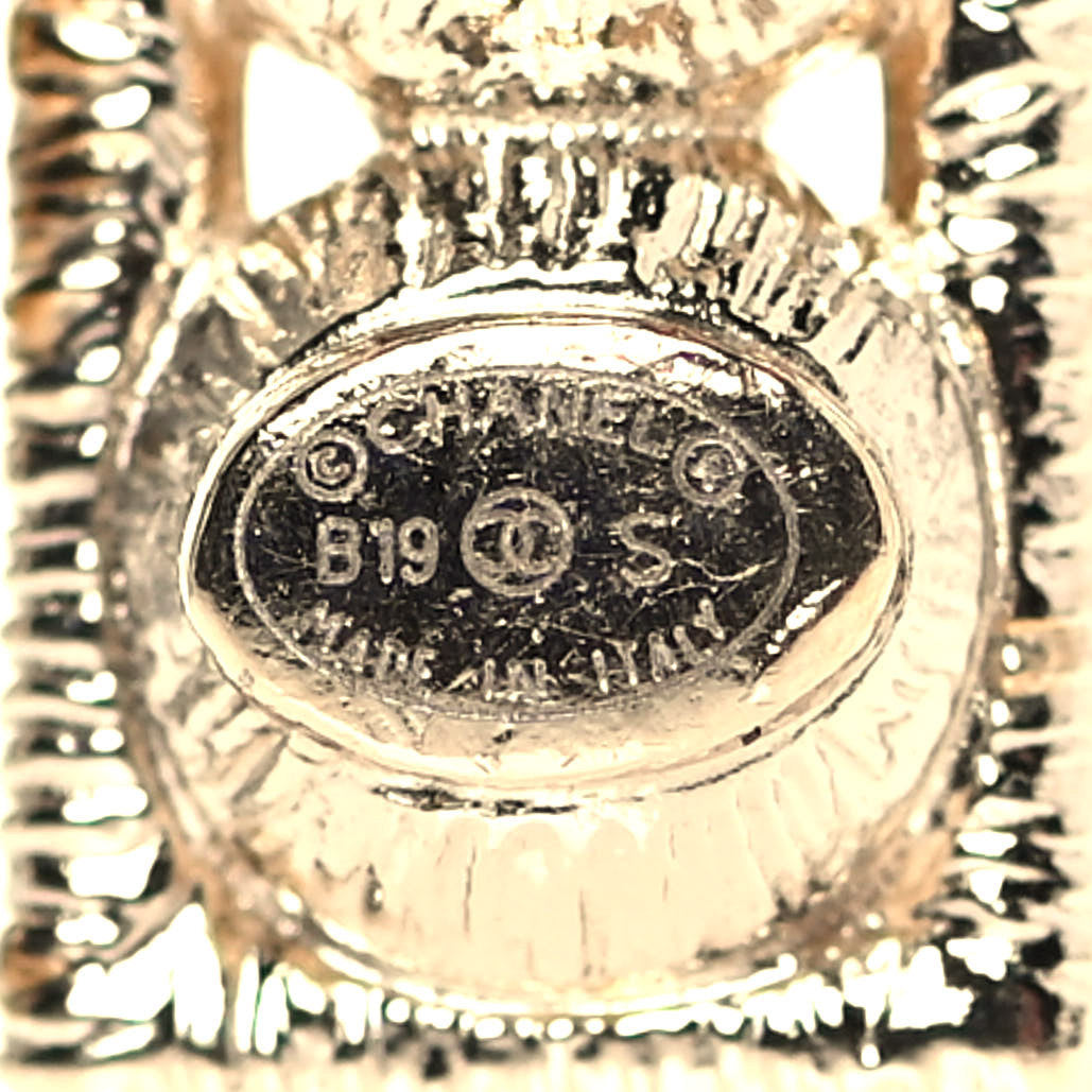 Chanel Crystal Cha-Nel Logo Brooch Set Gold 4 of 5