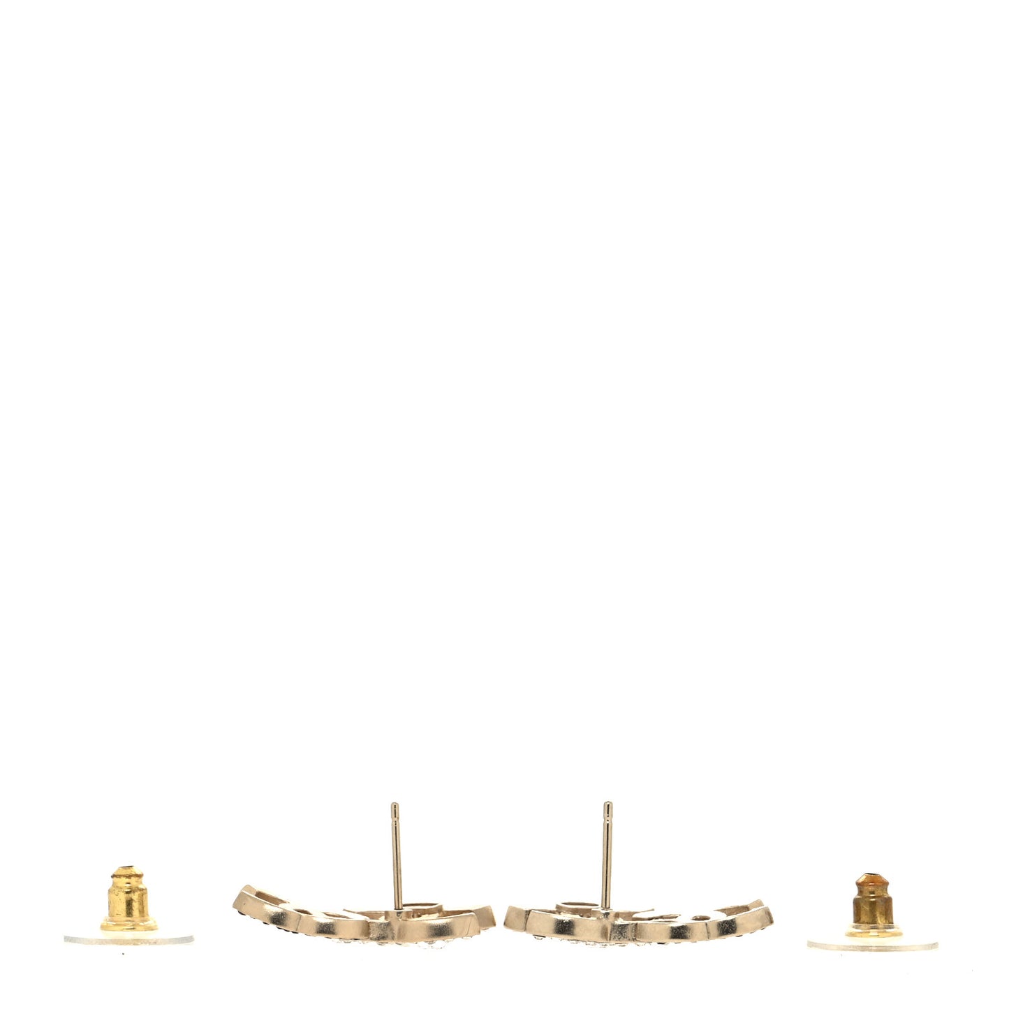 Crystal Double CC Earrings Gold Black