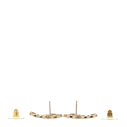 Chanel Crystal Double CC Earrings Gold Black 3 of 4