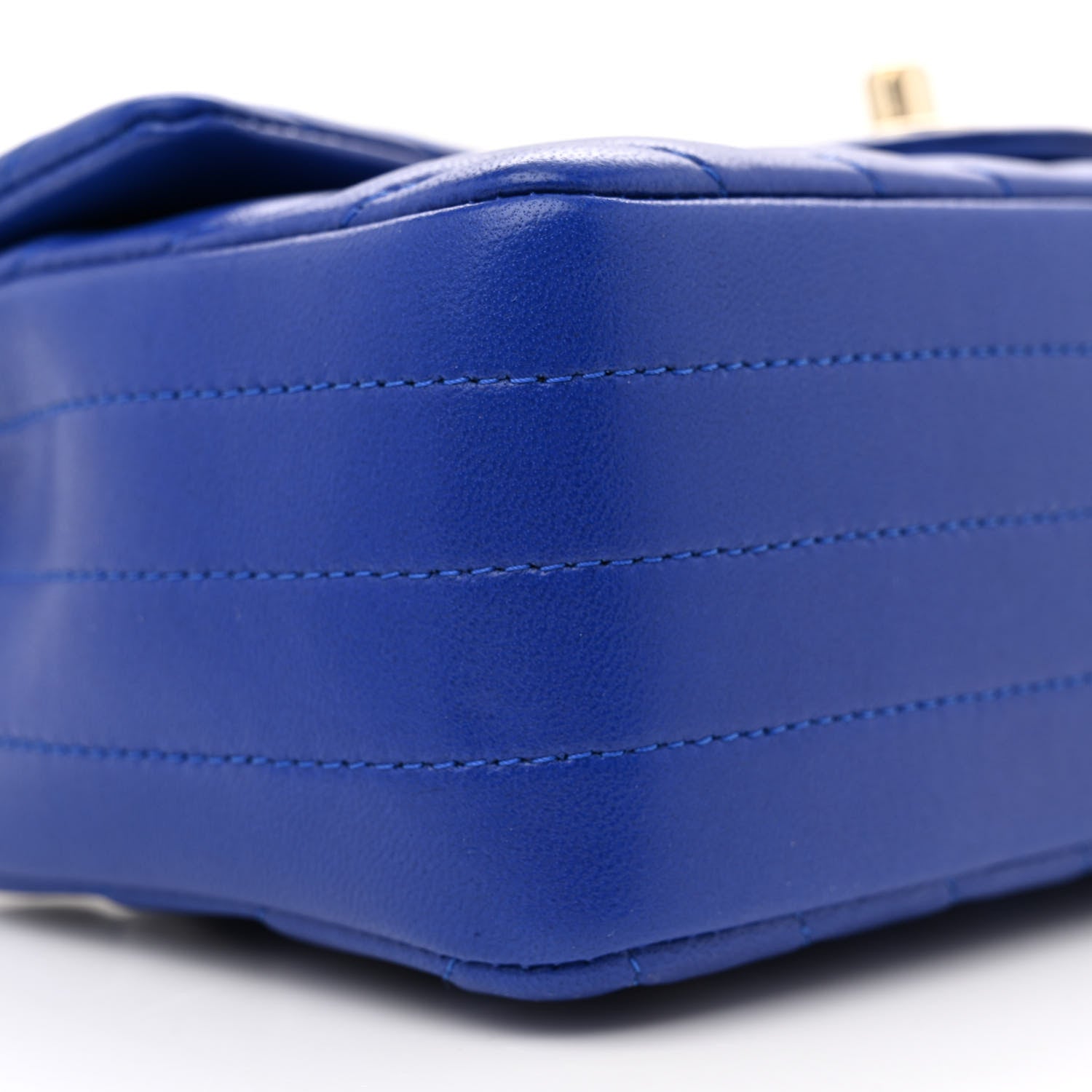 Chanel Lambskin Chevron Quilted Mini Rectangular Flap Blue 9 of 11