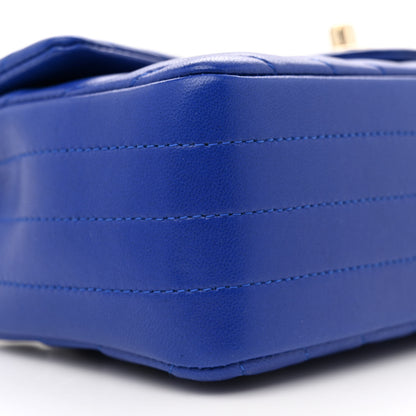Chanel Lambskin Chevron Quilted Mini Rectangular Flap Blue 9 of 11