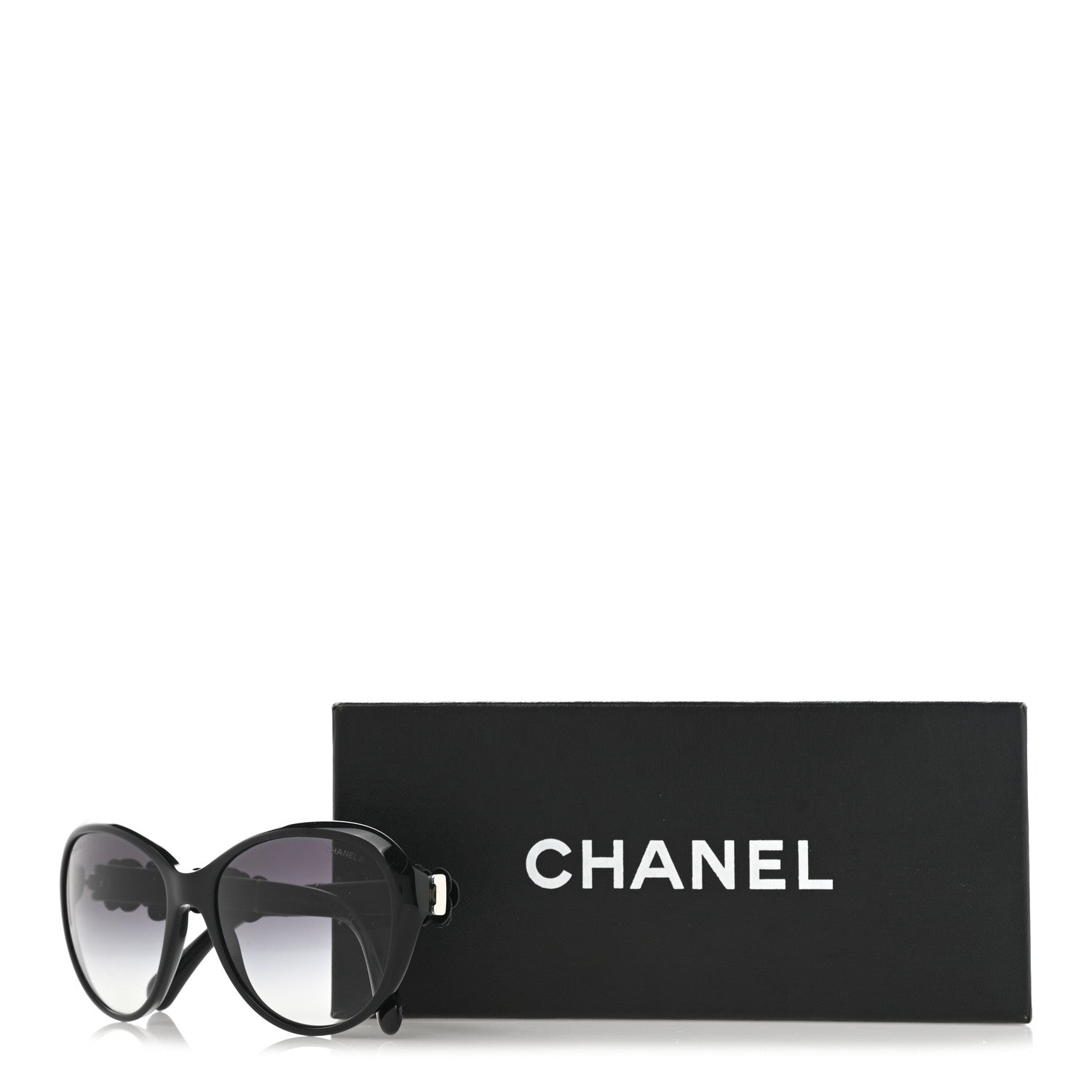 Chanel Acetate Lambskin Camellia CC Sunglasses 5316-Q Black 9 of 9
