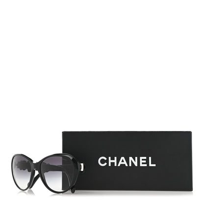 Chanel Acetate Lambskin Camellia CC Sunglasses 5316-Q Black 9 of 9