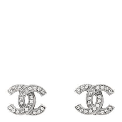 Chanel Crystal CC Earrings Silver 1 of 4