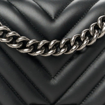 Chanel Calfskin Chevron Quilted Medium Boy Flap Black 8 of 11