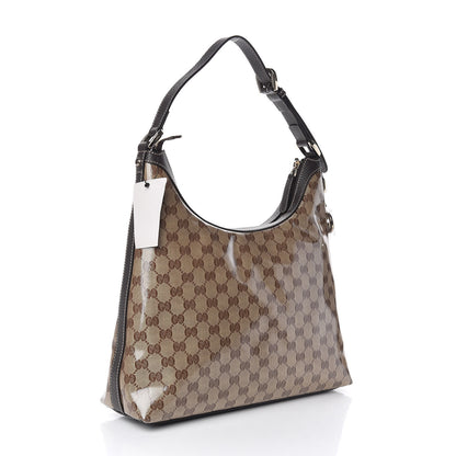 Gucci Crystal Monogram Hobo Dark Brown 3 of 10