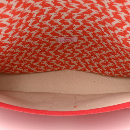 Hermes Toile Canvas Barenia Childrens Animaux Pixel Backpack Red White Orange 5 of 11