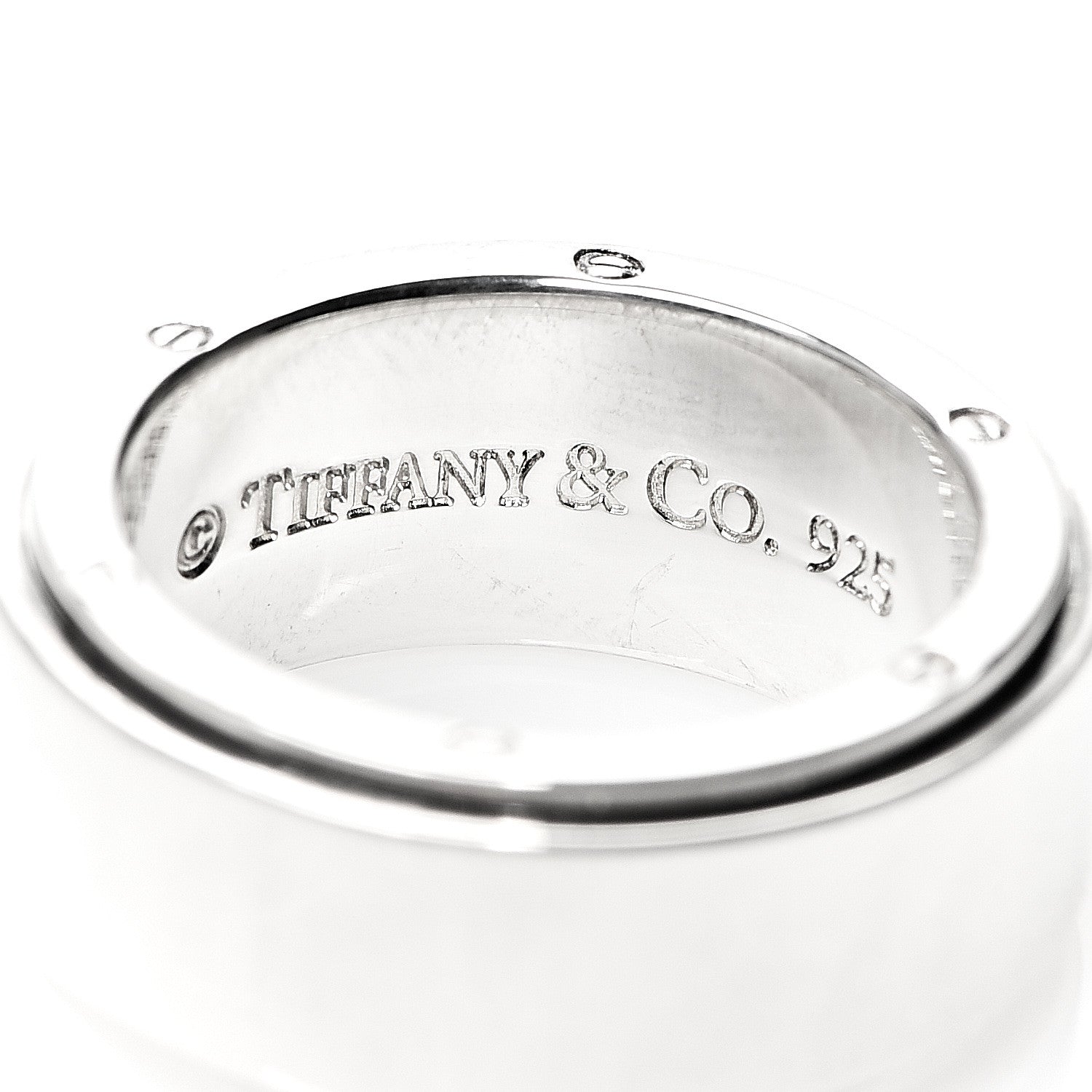 Tiffany Sterling Silver 9mm Metropolis Screw Band Ring 54 6.75 4 of 5