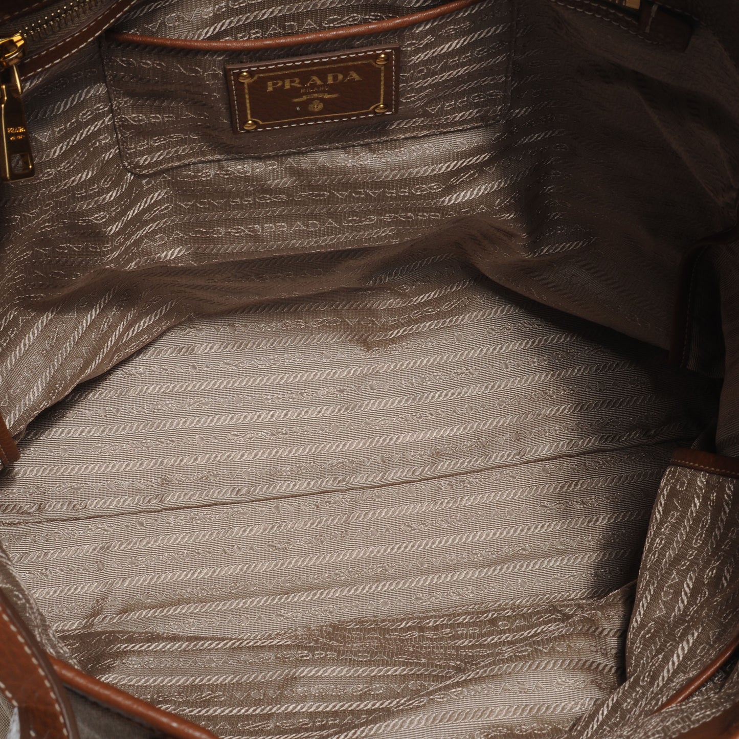 Jacquard Logo Tote Corda Brandy