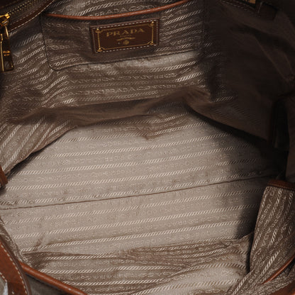 Prada Jacquard Logo Tote Corda Brandy 6 of 9