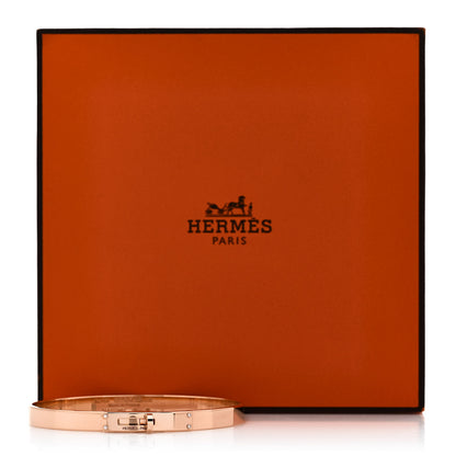 Hermes 18K Rose Gold Diamond PM Kelly Bracelet LG 4 of 4