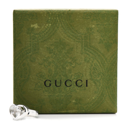 Gucci Sterling Silver Britt Interlocking G Heart Ring 55 7.25 6 of 6