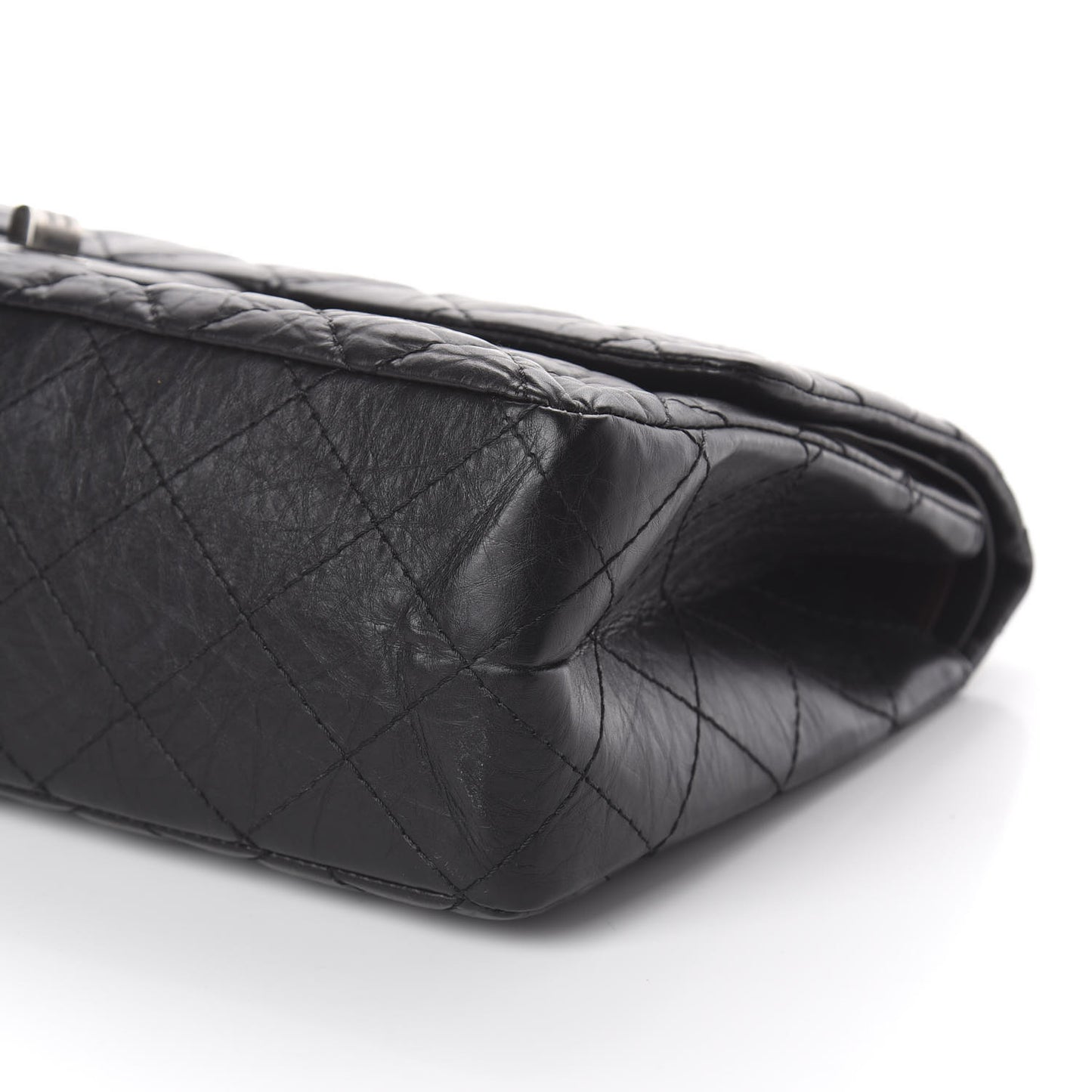 Aged Calfskin Quilted 2.55 Reissue 227 Flap Black