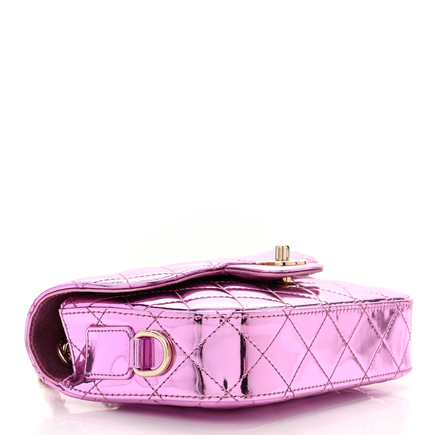 Chanel Mirror Calfskin Metallic Calfskin Quilted Hollywood Boulevard Mini Flap With Coin Purse Light Purple 5 of 11