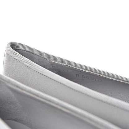 Chanel Caviar CC Cap Toe Ballerina Flats 38 Grey 9 of 11