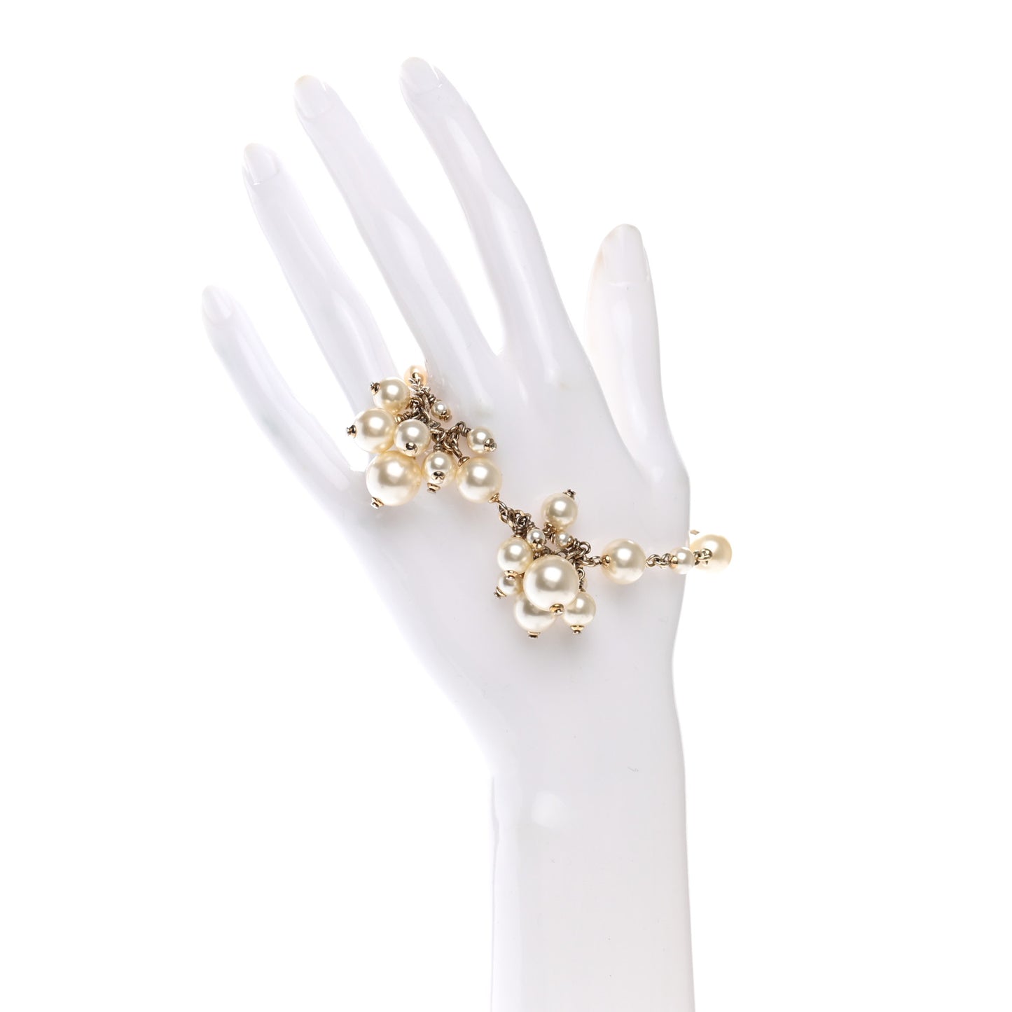 Pearl CC Dangling Bracelet Gold