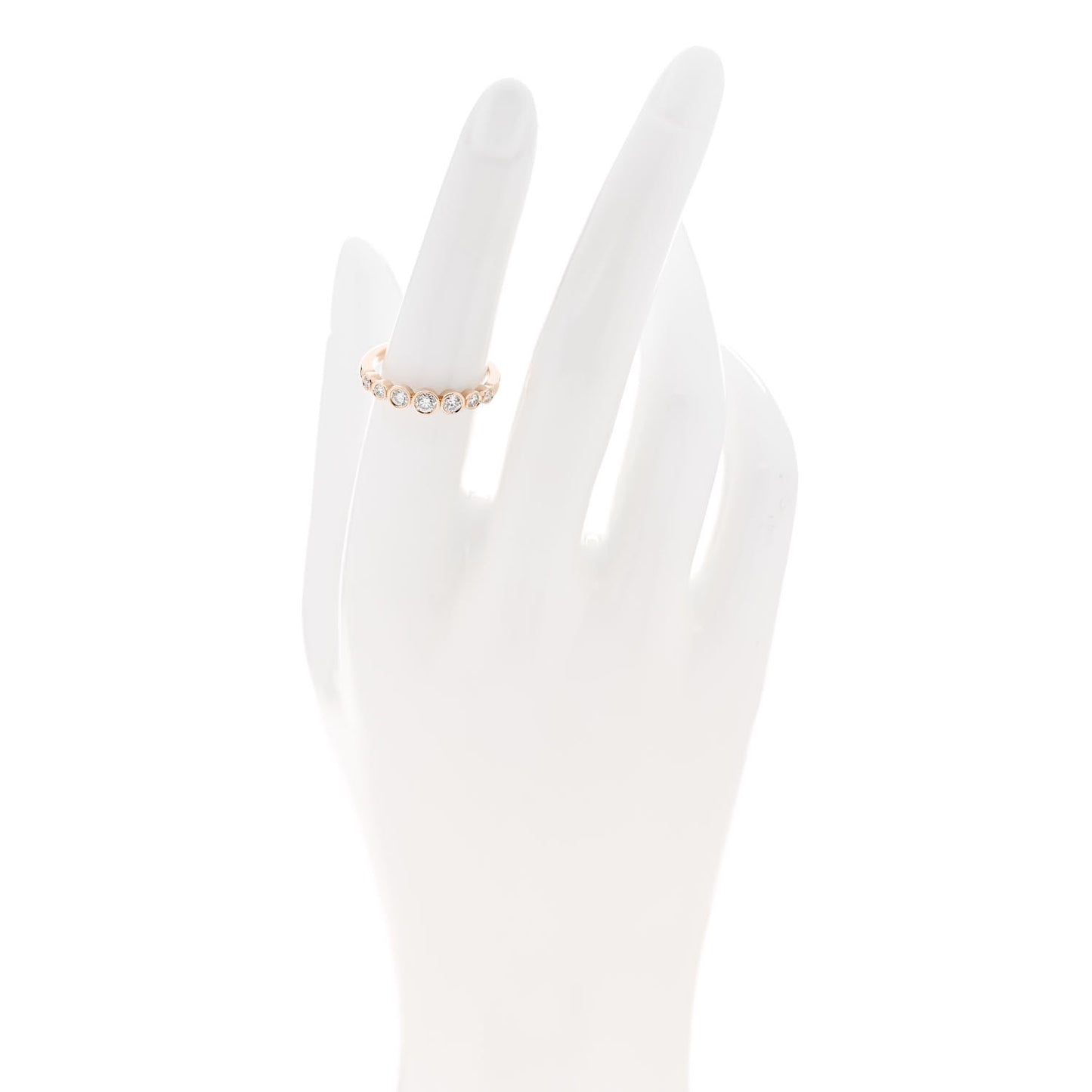 18K Rose Gold Diamond Jazz Graduated Band Ring 53 6.25