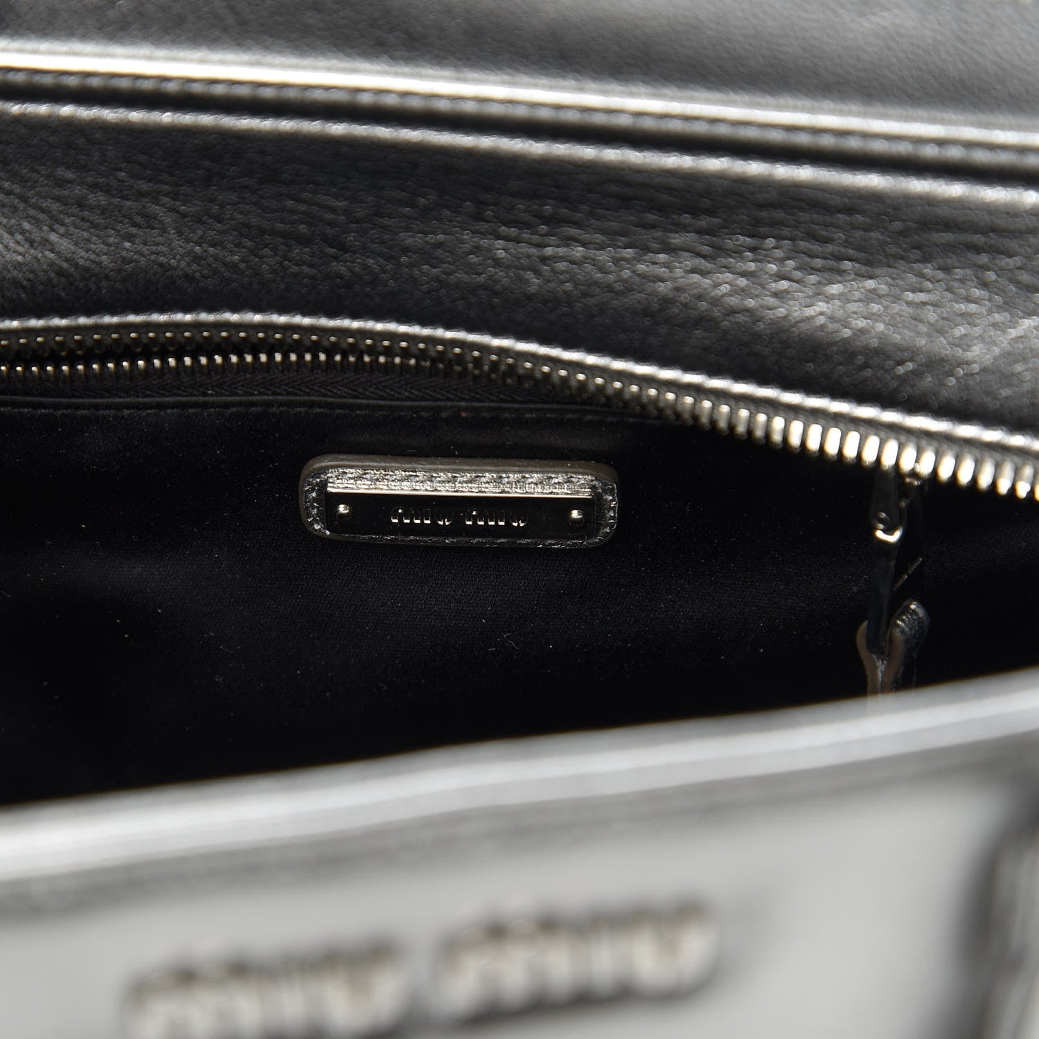Miu Miu Metallic Nappa Matelasse Biker Tote Chromo 8 of 11