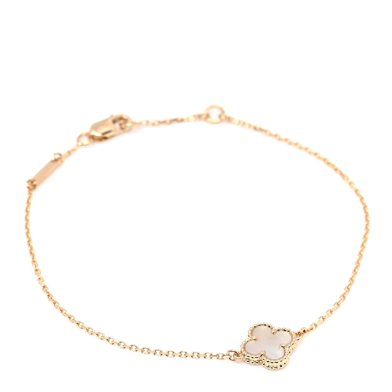 Van Cleef & Arpels 18K Yellow Gold Mother of Pearl Sweet Alhambra Bracelet 1 of 5