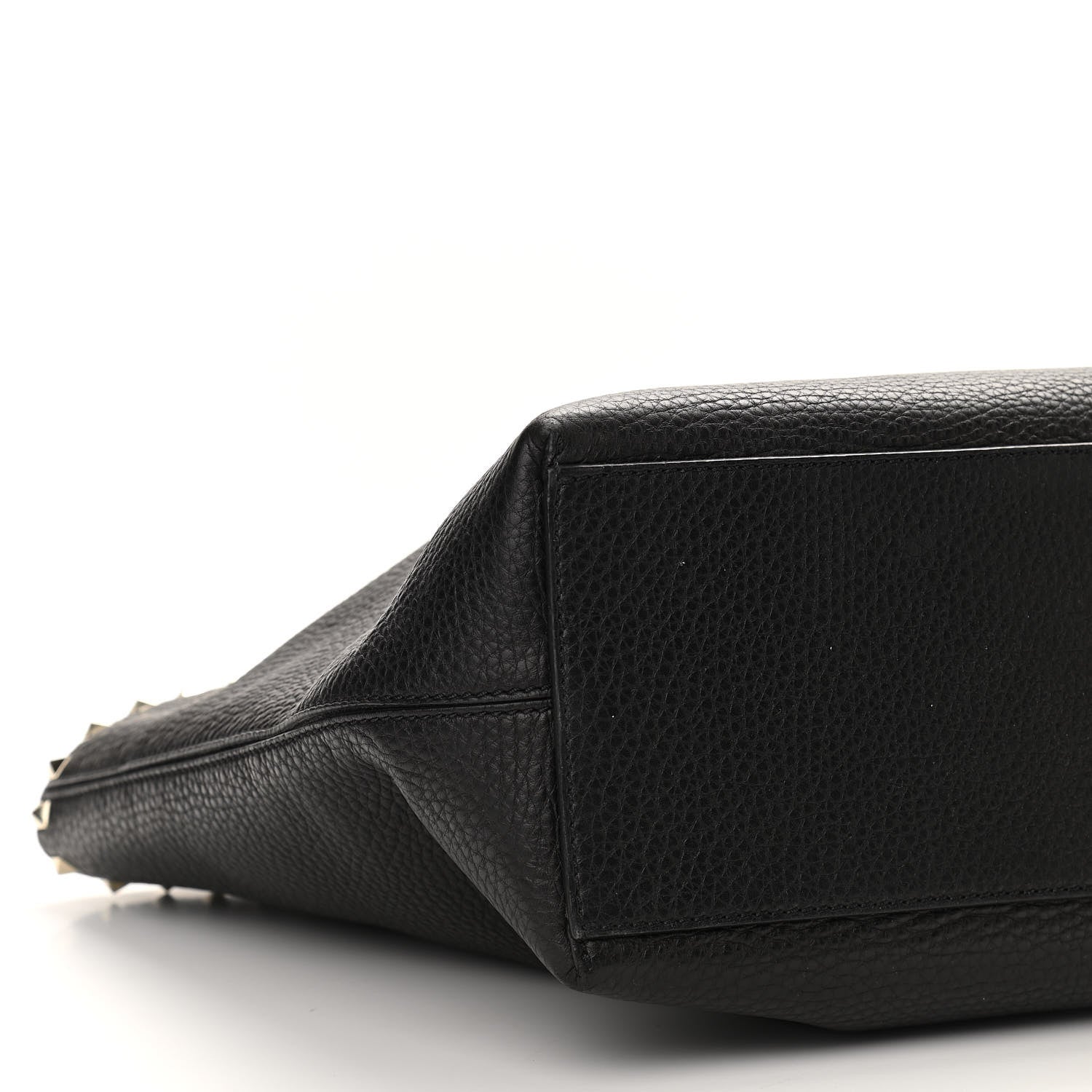 Valentino Garavani Grained Calfskin Rockstud Shoulder Tote Black 8 of 9