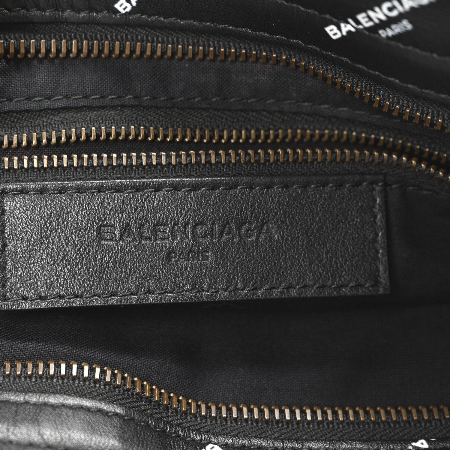 Balenciaga Veau Allover Logo Classic Hardware City Black White 7 of 11