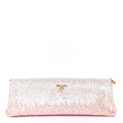 Prada Paillettes Sequin Ombre Clutch Pink 1 of 4