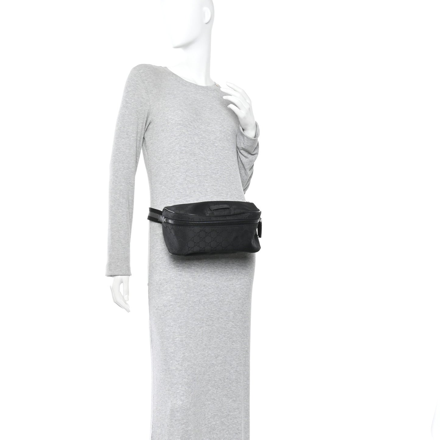 Nylon Monogram Fanny Pack Belt Bag Black