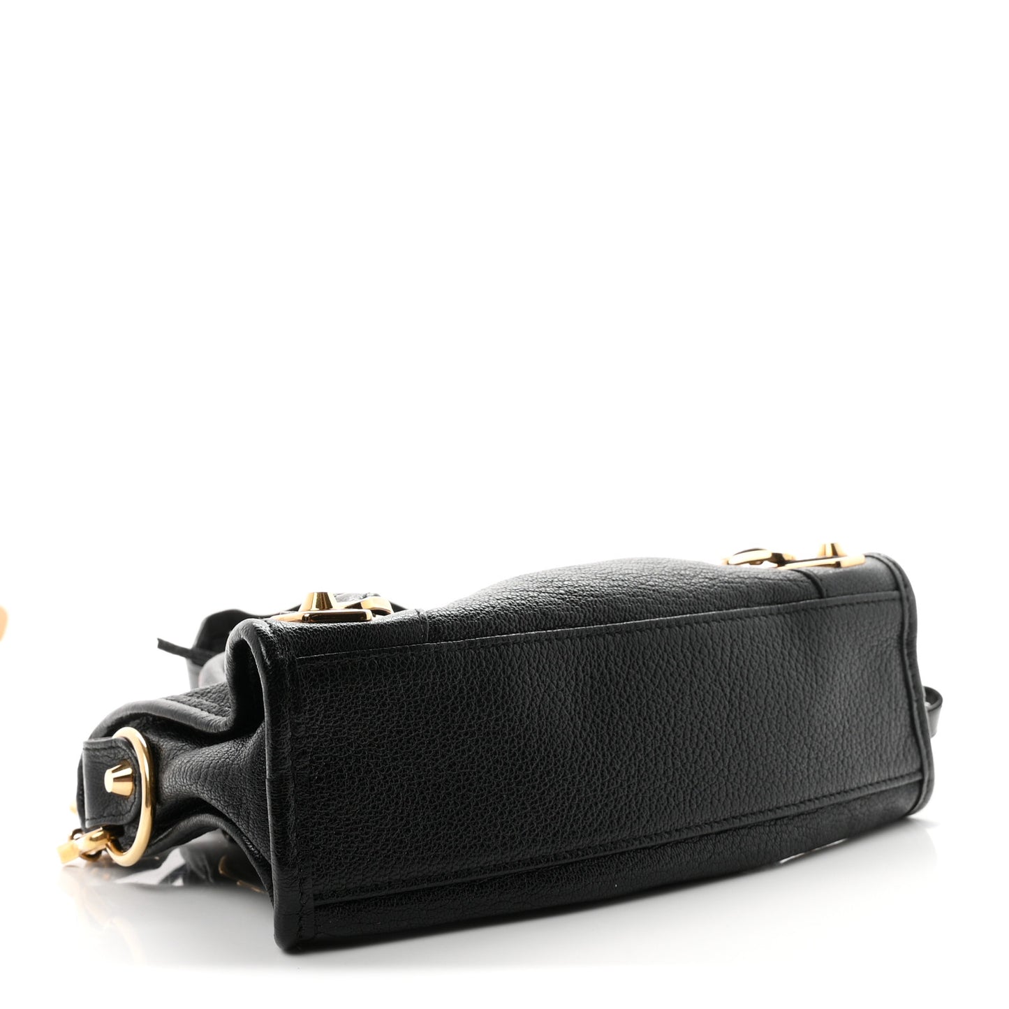 Chevre Gold Metallic Edge Hardware Mini City Black