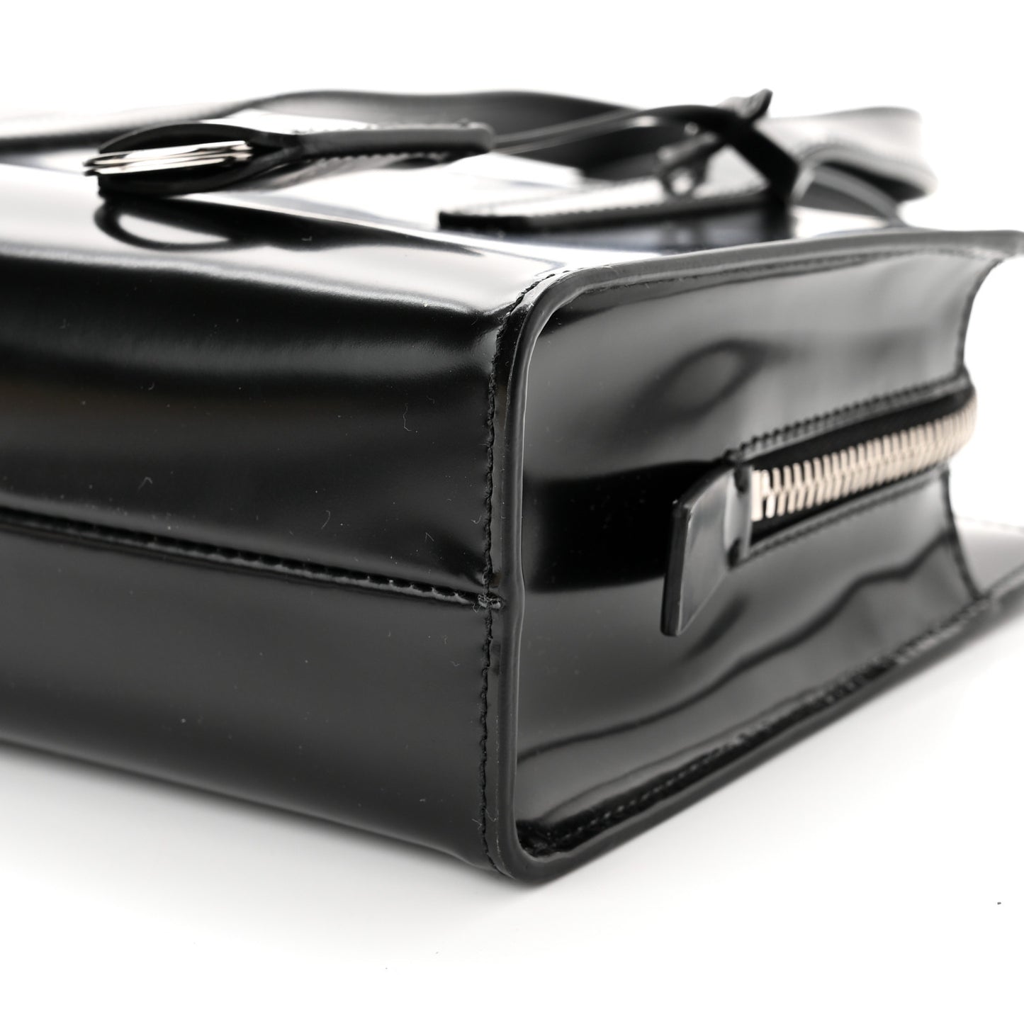 Spazzolato Mini Re-Edition 1995 Double Handle Handbag Black