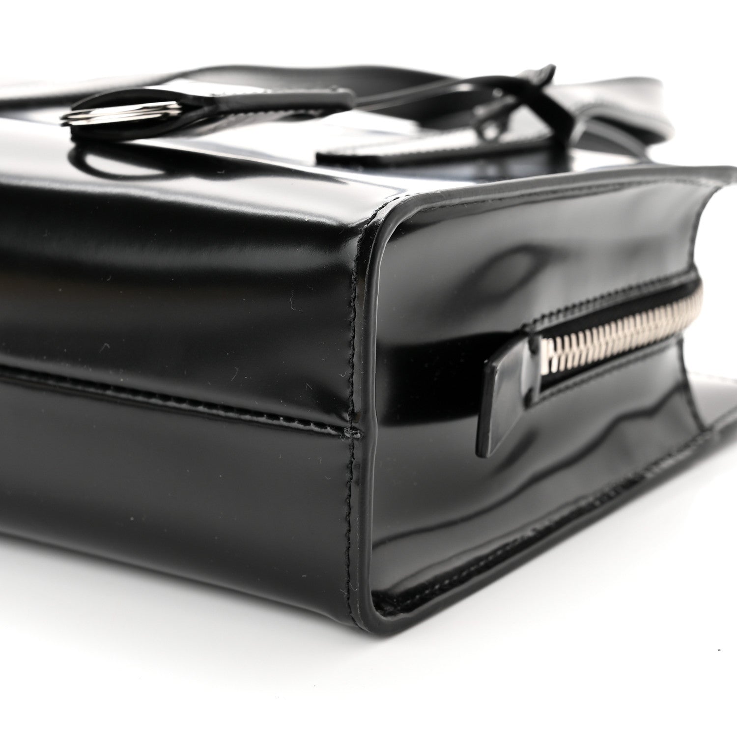 Prada Spazzolato Mini Re-Edition 1995 Double Handle Handbag Black 9 of 9