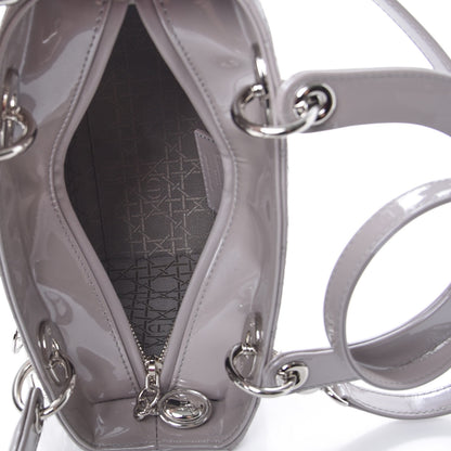 Christian Dior Pearlized Patent Cannage Medium Lady Dior Grey 5 of 7