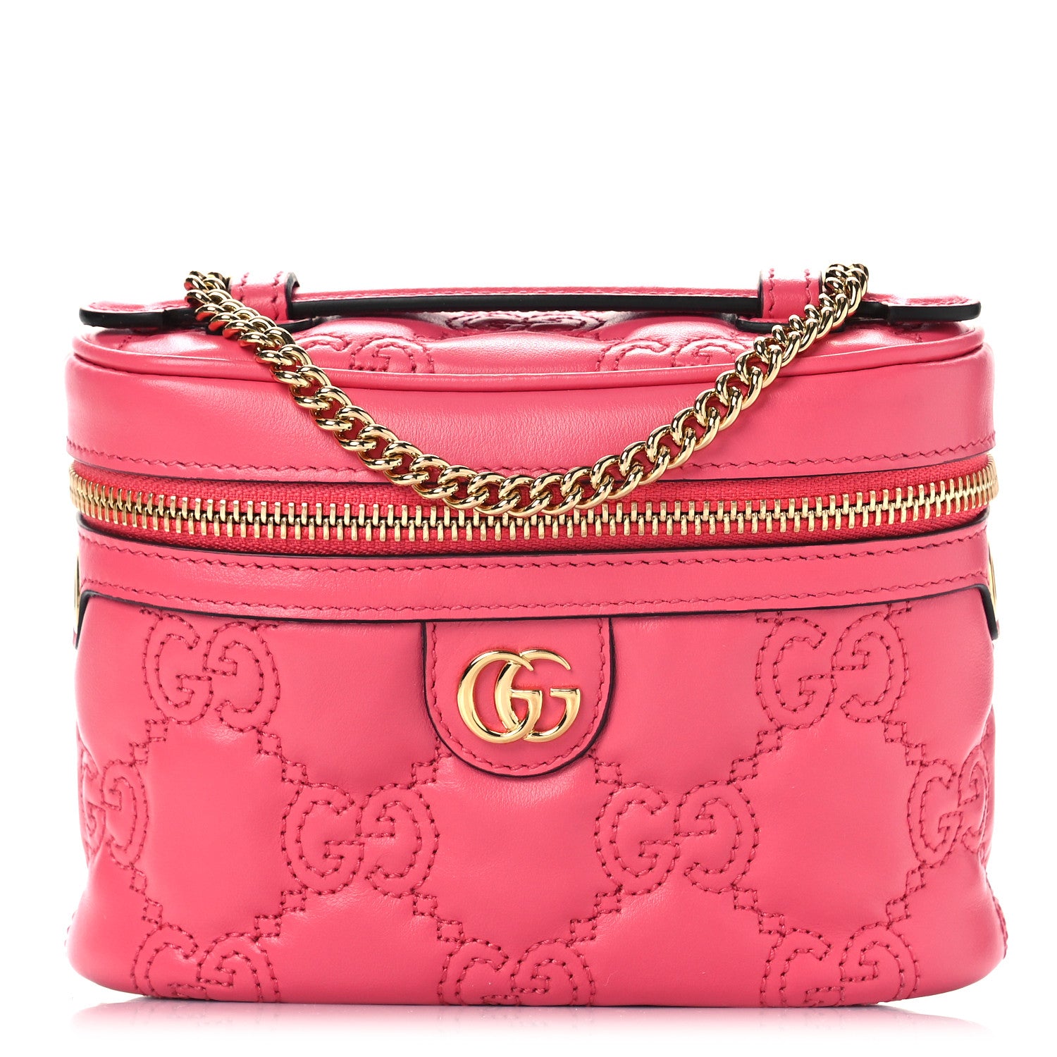 Gucci Calfskin GG Matelasse Mini Top Handle Bag Rhodamine Pink 1 of 9