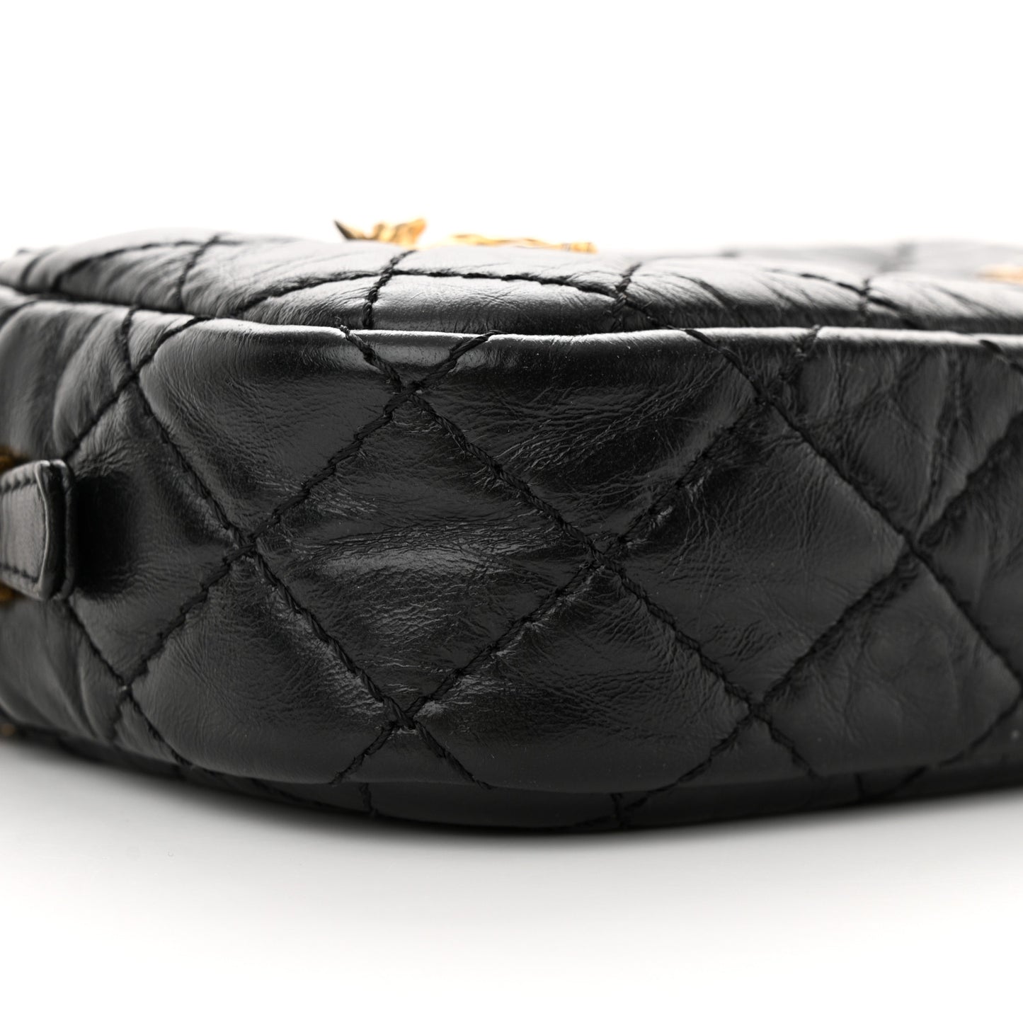 Aged Calfskin Quilted Mini Reissue Camera Case Black